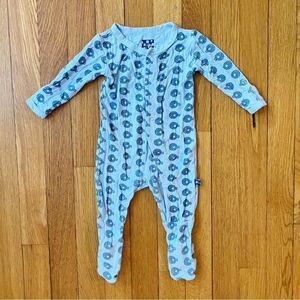 Kicky Kickee Pants Blue Pufferfish Bamboo Footie Sleeper 0-3m
